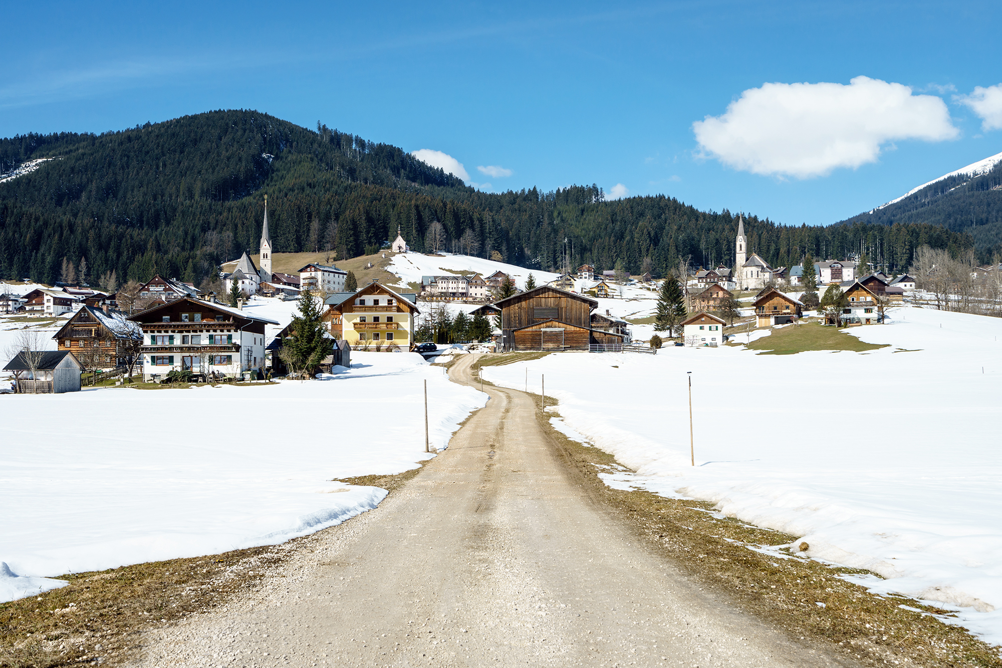 A beautiful snowy landscape in Tyrol countryside,  Austria