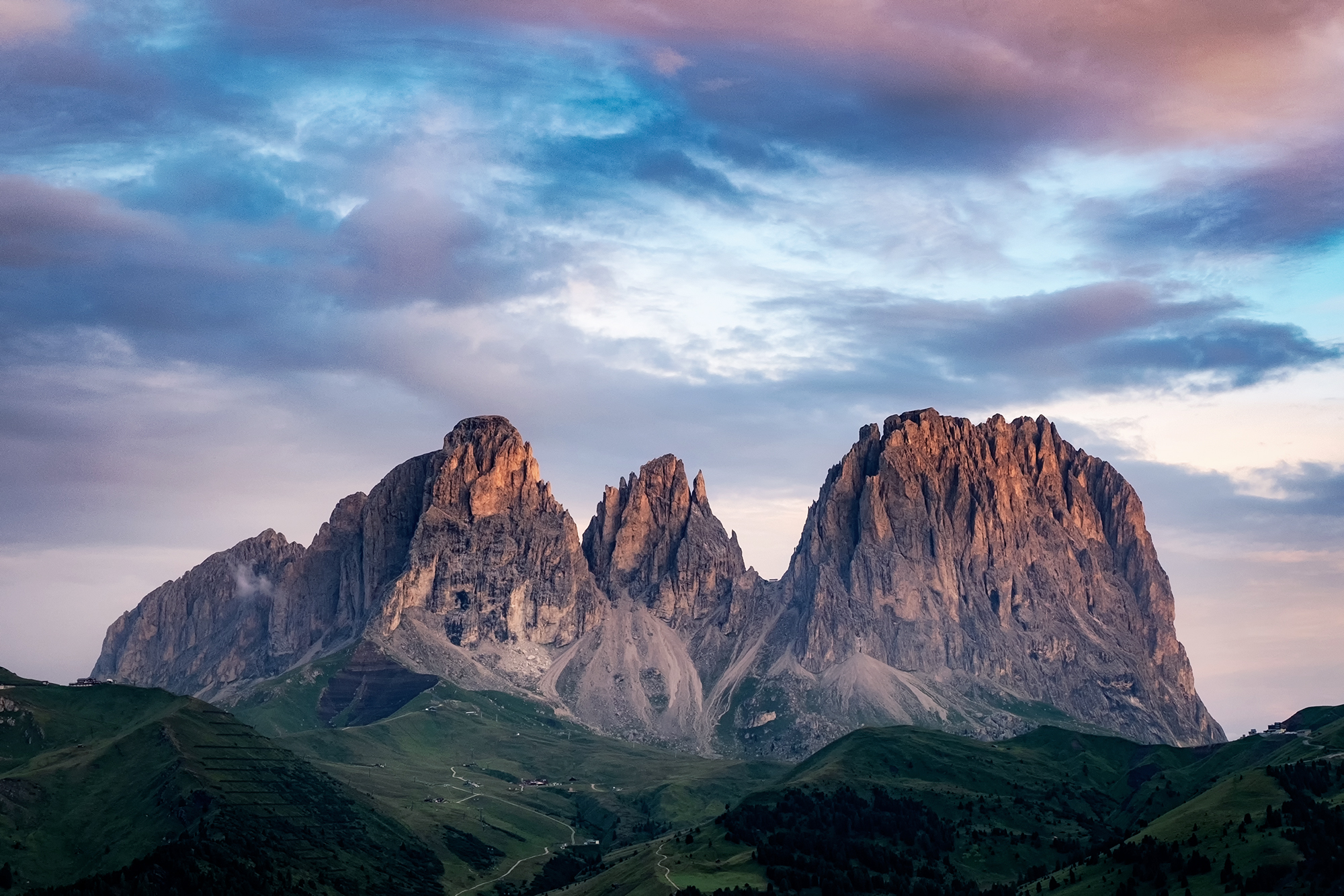 A mesmerizing view of Sassolungo mountain, Italy